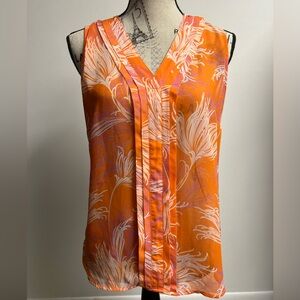 Y2k Orange Pleated Tank Top!